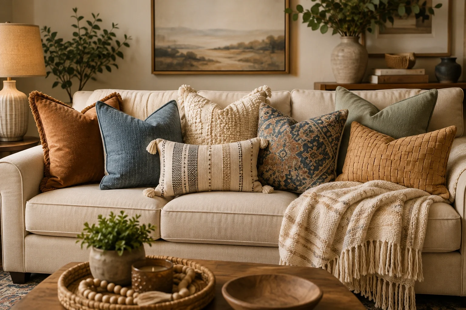 Couch Styling Guide - Learn the art of decorative pillows and throws