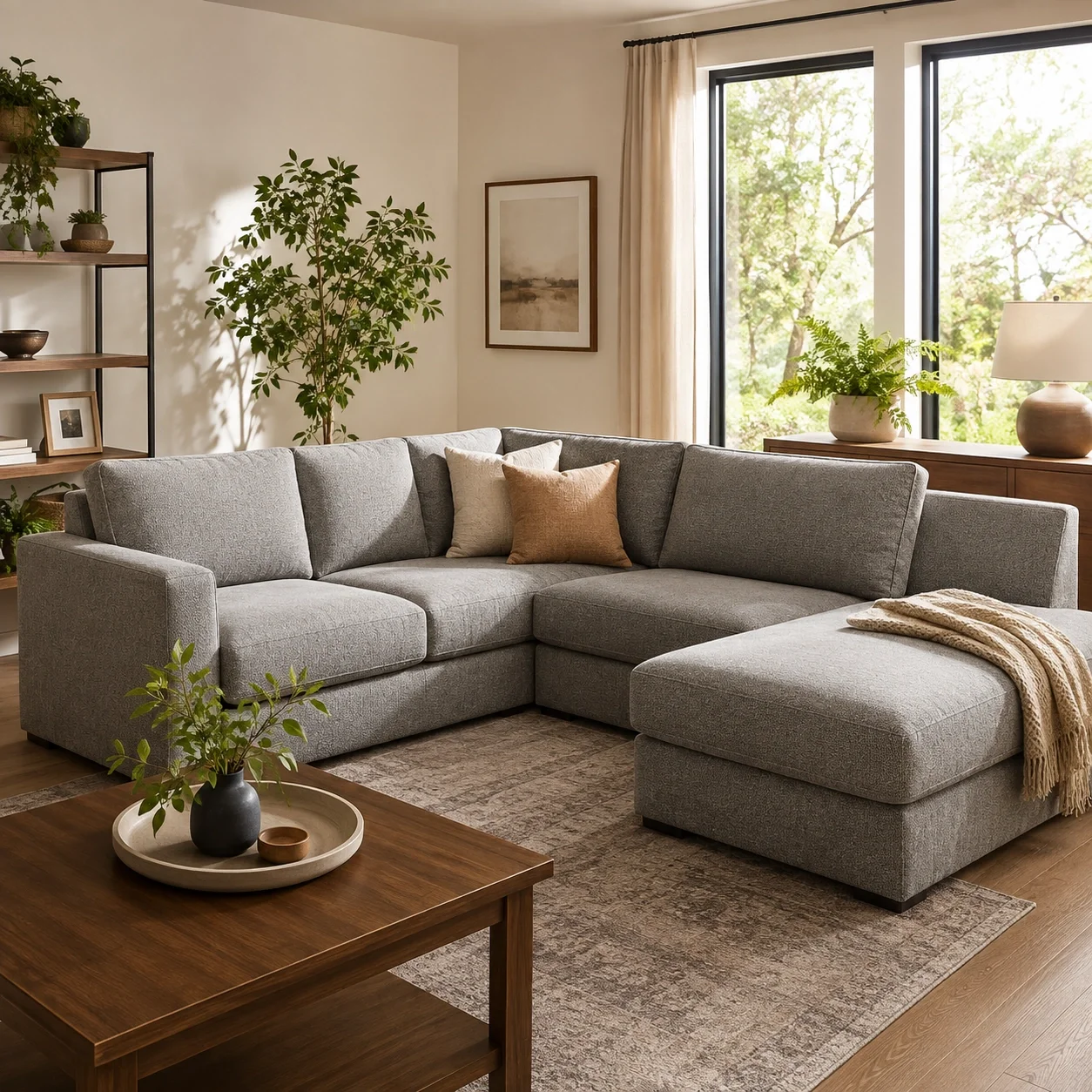 L-shaped sectional sofa with chaise