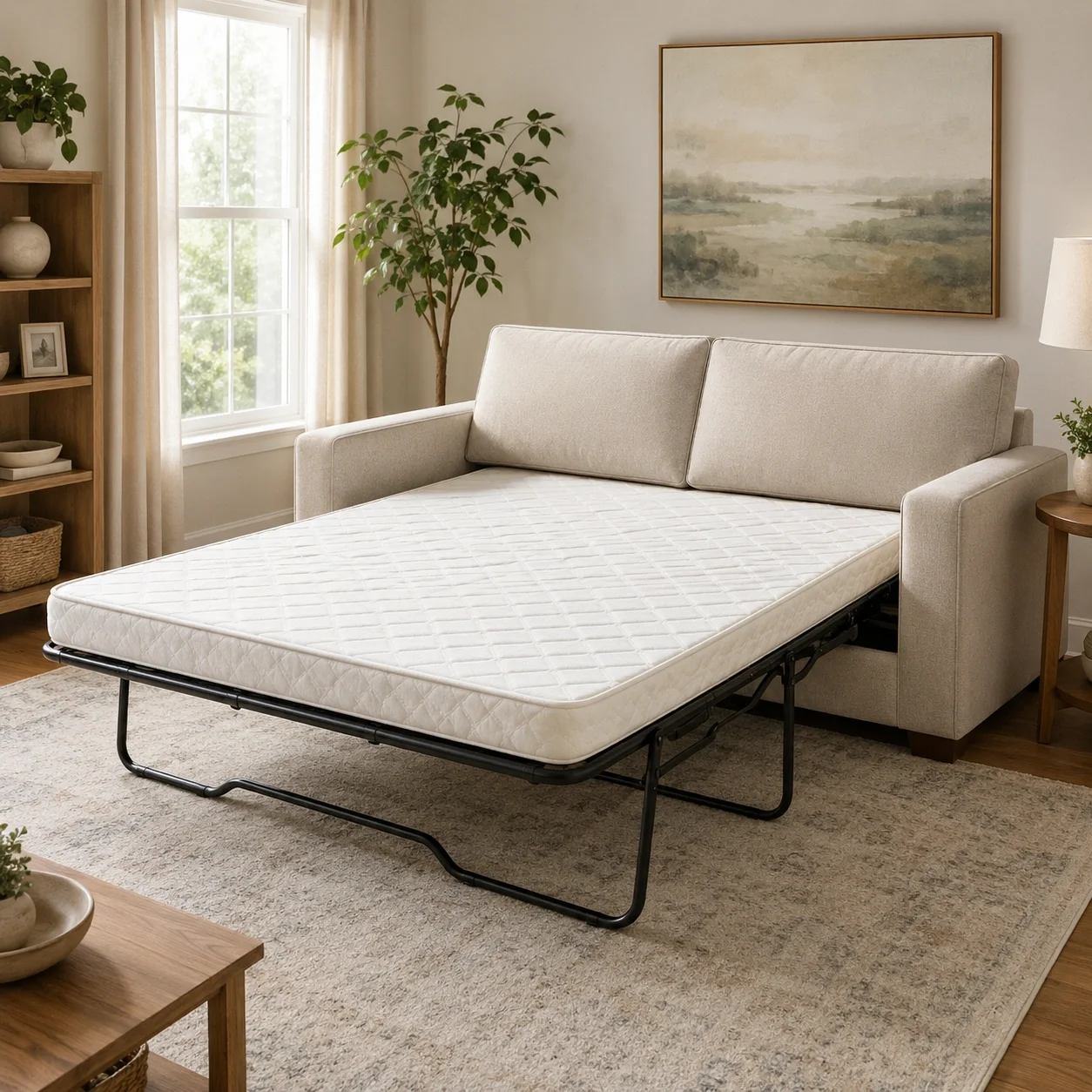 Sleeper sofa with pull-out mattress mechanism